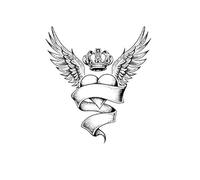 ARYU 5pcs Love Wings Tattoo Stickers Waterproof Female Long-Lasting Legs Sexy Chest Herbal Juice Non-Reflective Cannot Be Washed Off 11×18cm