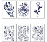 ARYU 6pcs Tattoo Stickers Waterproof Long-Lasting Simulation Clavicle Semi-Permanent Herbal Juice Paper (1pcs: 11×18cm) A-003