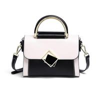 ARYU Borsa in pelle da donna, borsa a mano, borsa a tracolla, Nero e bianco