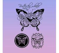 ARYU Butterfly Badge Tattoo Stickers For Wo Chest And Back Tattoos With Herbal Juice Semi-Permanent Non-Reflective Realistic Tattoos 11×18cm