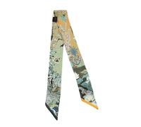 ARYU Sciarpa di seta di gelso sciarpa di seta leopardo floreale fascia per capelli sciarpa di seta da donna versatile legami per capelli legati cintura galleggiante, Verde, 86*5