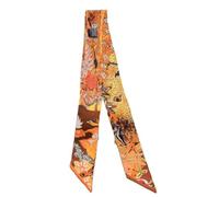 ARYU Sciarpa di seta di gelso sciarpa di seta leopardo floreale fascia per capelli sciarpa di seta da donna versatile legami per capelli legati cintura galleggiante, Arancione, 86*5