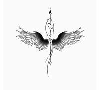 ARYU Simulazione Tattoo Anti-Sfregamento Real Sense Di Lunga Durata Ali Antiriflesso Freccia Lettera Adesivi Per Tatuaggi A Base Di Erbe Hot Girl Petto Adesivi 14 * 15 Cm