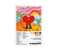 ARZARF Bad Bunny Poster Un Verano Sin Ti Tracklist Album Poster Tela Poster Decorazione Camera Da Letto Sport Paesaggio Ufficio Camera Da Letto Decorazione Regalo Senza Cornice 20 x 30 cm (20 x 30 cm)