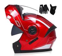 ARZARF Casco Moto Modulare con Doppia Visiera Parasole,Casco Integrale Moto per Uomo E Donna,Moped Street Bike Racing Ciclomotore Casco Moto Apribile,Omologato ECE Casco(W,L=59-60cm)