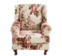 ARZARF Copripoltrona Wingback Stampa Floreale Classica,Universale Antiscivolo Copripoltrona Wingback con Fodera per Cuscino T-Seat,Fondo Elastico,per Poltrona Soggiorno Camera da Letto(Style 6)