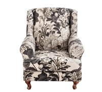ARZARF Copripoltrona Wingback Stampa Floreale Classica,Universale Antiscivolo Copripoltrona Wingback con Fodera per Cuscino T-Seat,Fondo Elastico,per Poltrona Soggiorno Camera da Letto(Style 1)