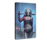 ARZARF Poster del film Harley Quinn 17, decorazione artistica da parete per soggiorno, camera da letto, decorazione artistica da parete con cornice, stile cornice, 30 x 45 cm