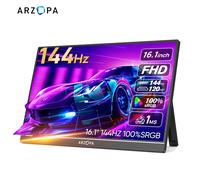 ARZOPA Display portatile da gioco per monitor portatile da 16,1 pollici 100% sRGB 144Hz con mini HDMI di tipo C per PS/Steam/Deck/Switch/PC/Mac