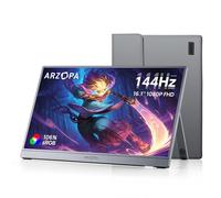 ARZOPA Monitor Gaming Portatile 16.1" 144Hz, 106% sRGB FHD 1080P con Supporto, HDR, Ultra Sottile, Eye Care, Secondo Schermo per PC, Console, Mac - Z1FC Grigio