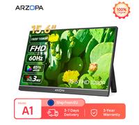 ARZOPA Monitor Portatile da 15.6 Pollici, Schermo IPS Leggero per Gaming, Display Esterno Secondario per PS4/5, MAC, LAPTOP, SWITCH A1