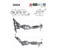 ASA Selection Catalizzatore AS 20434 per Ford Mondeo IV Familiare S-MAX Galaxy 2.0