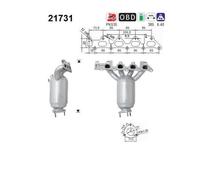 As 21731 Catalizzatore per Opel Corsa C Astra G Cc Caravan Meriva