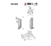 As 95148D Catalizzatore per Toyota Auris E15 Subaru Trezia