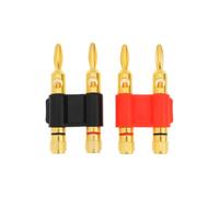 AS Axis Spindleon Confezione da 2 connettori a banana impilabili da 4 mm, colore rosso e nero, compatibili con terminali amplificatori per altoparlanti