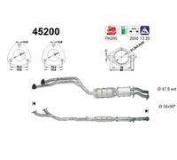 AS CATALIZZATORE Kat Adatto Per BMW 3er Cabriolet E36 Benzina 45200