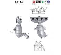 AS Catalizzatore Kat Adatto Per Mazda 2 DE DH 3 DE Benzina 25104