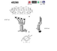 AS Catalizzatore per BMW 1er E87 116i 118i E81 3er E90 318i 316i E88 45290