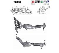 As 20434 Catalizzatore per Ford Mondeo IV Familiare S-MAX Galaxy
