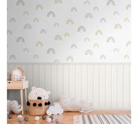 Legno Asticelle & Arcobaleni Parati 39817-1 Multi 2in1 Cameretta Bimbi Vinile