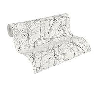 AS. Création Carta da Parati Elegance 3 non Tessuto carta da parati scandinavo progettazione 10,05 x 0,53 m nero bianco 305073