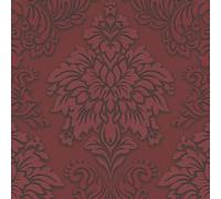 Lizzy London Barocco Damasco AS Creation Rosso 36898-3 Parati Brillantini Foglie