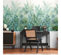 Legno Asticelle & Tropicale Piante Parati 39810-1 Bianco Boiserie AS Creation