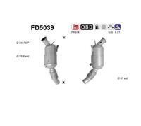 As FD5039 Fuliggine Filtro Antiparticolato Sistema per BMW E90 E91 E81 E87 E60