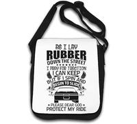 As I Lay Rubber Down The Street I Pray For Traction I Can Keep But I Spin And Begin To Slide Borsa a tracolla Bianco