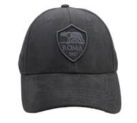 AS Roma Cappelli Stadio, Classic Crest Embroidery Eco-Alcantara cap - Black Tone ON Tone
