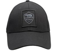 AS Roma Imma Cappelli Stadio, Classic Crest Eco-Leather Patch Cotton cap - Black Tone ON Tone