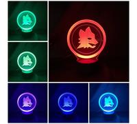 AS ROMA LOGO LUPETTO Lampada a led 3D Personalizza la tua passione idea REGALO