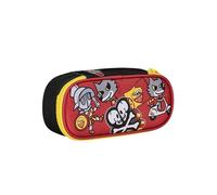 AS Roma Portapenne Scuola ROUND PLUS - A.S. ROMA Calcio - ROMA X TOKIDOKI, Giallo Rosso - Astuccio Scuola Monozip con Organizer Interno, Passanti Elastici - Accessori Zaino Scuola - Astuccio Bambino