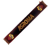 AS Roma Sciarpa Ufficiale Jacquard Colore Giallo Rosso Fondo Scuro