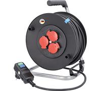 as - Schwabe 10829 - Avvolgicavo di sicurezza PRCD, 285 mm, Ø 40 m, H07RN-F 3G1,5, nero, IP44, per cantieri