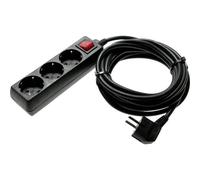 AS Schwabe 11372 Multipresa con interruttore Nero Schuko 1 pz.