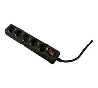 AS Schwabe 11394 Multipresa con interruttore Nero Schuko 1 pz.