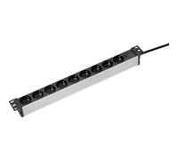 AS Schwabe 18194 Multipresa per rack 19 Nero / Argento Schuko 1 pz.