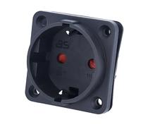 as - Schwabe 45081 - Presa da incasso, con contatto di protezione 230 V/16 A, per uso interno, senza copertura, Made in Germany, colore: nero