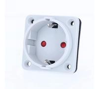 as - Schwabe 45084 - Presa da incasso - 50 x 50 mm - Presa con protezione da contatto 230 V, 16 A - Presa da incasso - IP20 per interni - per campeggio e roulotte - Grigio