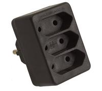 as - Schwabe 48312 48312-Spina europea a 3 uscite, 230 V, colore: Nero, 3-fach