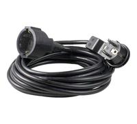 as - Schwabe Cavo di prolunga 5 m con spina piatta - Cavo di prolunga con spina di protezione e attacco di protezione - per interni - estremamente piatto - 230 V, 16 A - IP20 - nero, 50522