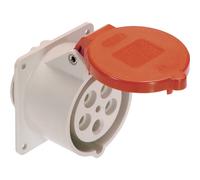 as - Schwabe presa CEE a Parete - Presa CEE - 400V/16A/5-pin/6h - Dimensioni flangia 75 x 75 mm - Dimensioni foro 60 x 60 mm - Spina resistente agli urti - Resistente agli spruzzi IP44, 60440