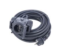 as - Schwabe 60456 - Ciabatta elettrica a 3 prese, in gomma, per ambienti di lavoro e cantieri, cavo da 10 m, H07RN-F 3G1,5, IP 44, colore: Nero