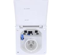 as - Schwabe Spina CEE per caravan - 230 V / 16 A spina per esterni con coperchio incernierato - Spina tripolare per caravan - Per uso esterno - IP44 - Made in Germany - Bianco I 60484