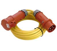 as - Schwabe 60706 - Cavo di prolunga CEE da esterni, 400 V / 32 A, 25 m, K35 AT-N07V3V3-F 5G4, con invertitore di fase, classe di protezione: IP44, colore: Giallo