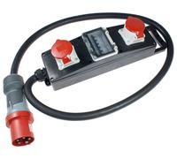 AS Schwabe 60807 Nastro di distribuzione in gomma piena S 11 63 A 63 A 1 spina CEE 63 A, 5 poli 400 V IP44 (60807)