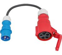 as - Schwabe 61374 - Cavo adattatore CEE 230 V/16 A/3 poli a presa CEE 400 V/16 A/5 poli - 0,3 m H07RN-F 3G2,5 tubo in gomma pesante - IP44 resistente agli spruzzi d'acqua