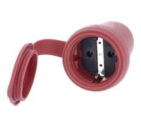 as - Schwabe Giunto con contatto di protezione, rosso, per cavi fino a max. 2,5 mm², accoppiamento in gomma, adatto per esterni, 230 V/16 A, IP44, 62291