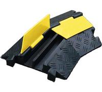 as - Schwabe 63226 - Arco a 45° per ponte cavi 2K, 2 canali, in gomma piena, capacità fino a 10t, lunghezza x larghezza x altezza: 420 x 245 x 40 mm, dimensioni canale 32 x 32 mm, colore: Nero/Giallo